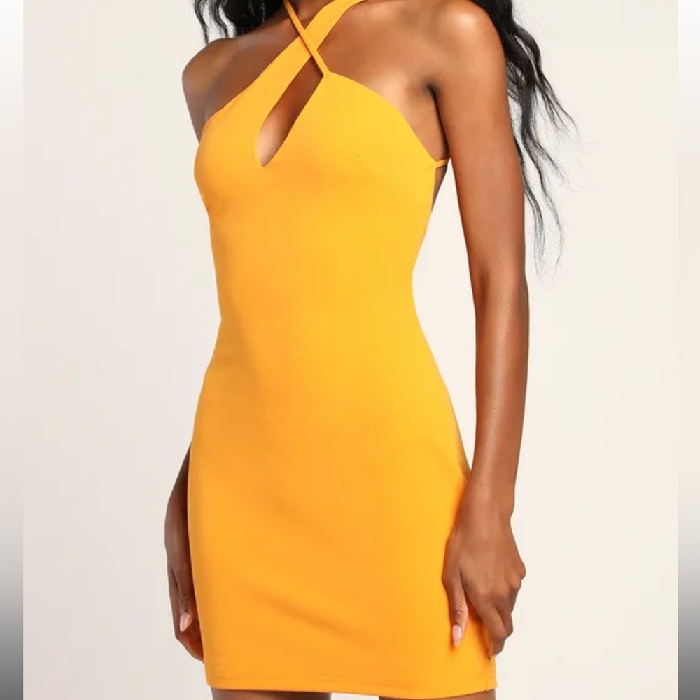 Orange asymmetric dress